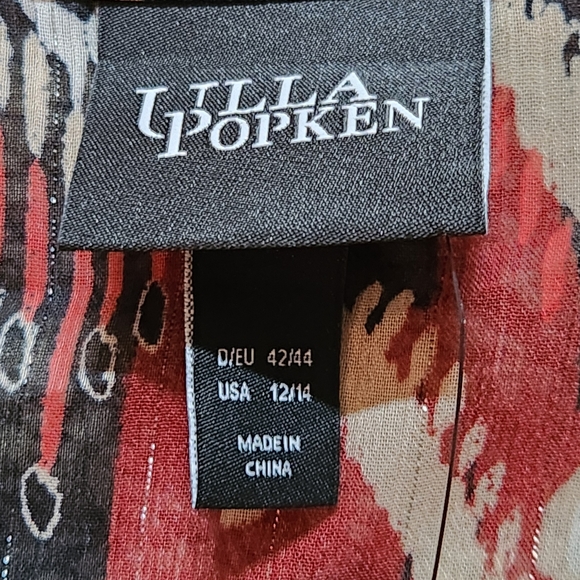 NWT Ulla Popken Mixed Paisley Print Ruffle Sleeve Blouse Size 14 - Picture 10 of 13